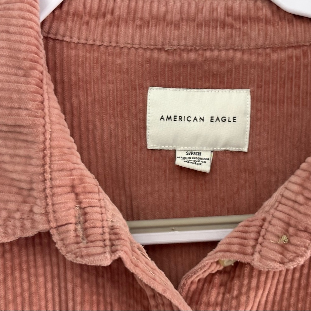 American Eagle Cropped Corduroy Button-Down Shacket Size S - Picture 5 of 10